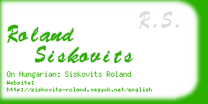 roland siskovits business card